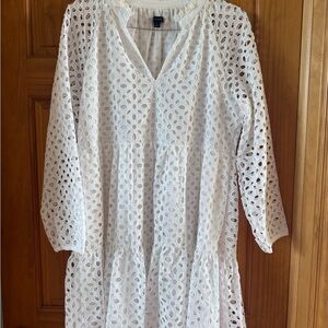 J crew White Eyelet Lace Dress
